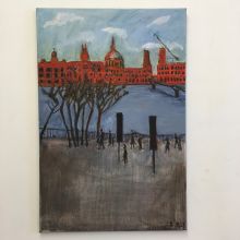 Bankside View (Oil on Canvas)