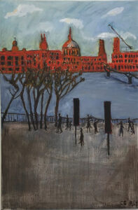 Bankside View (Oil on Canvas)