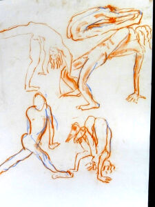 2-minute sketches of a model/acrobat