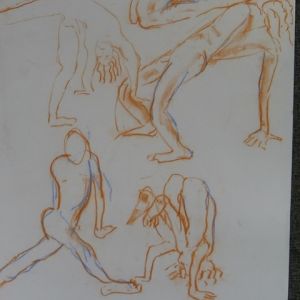 2-minute sketches of a model/acrobat